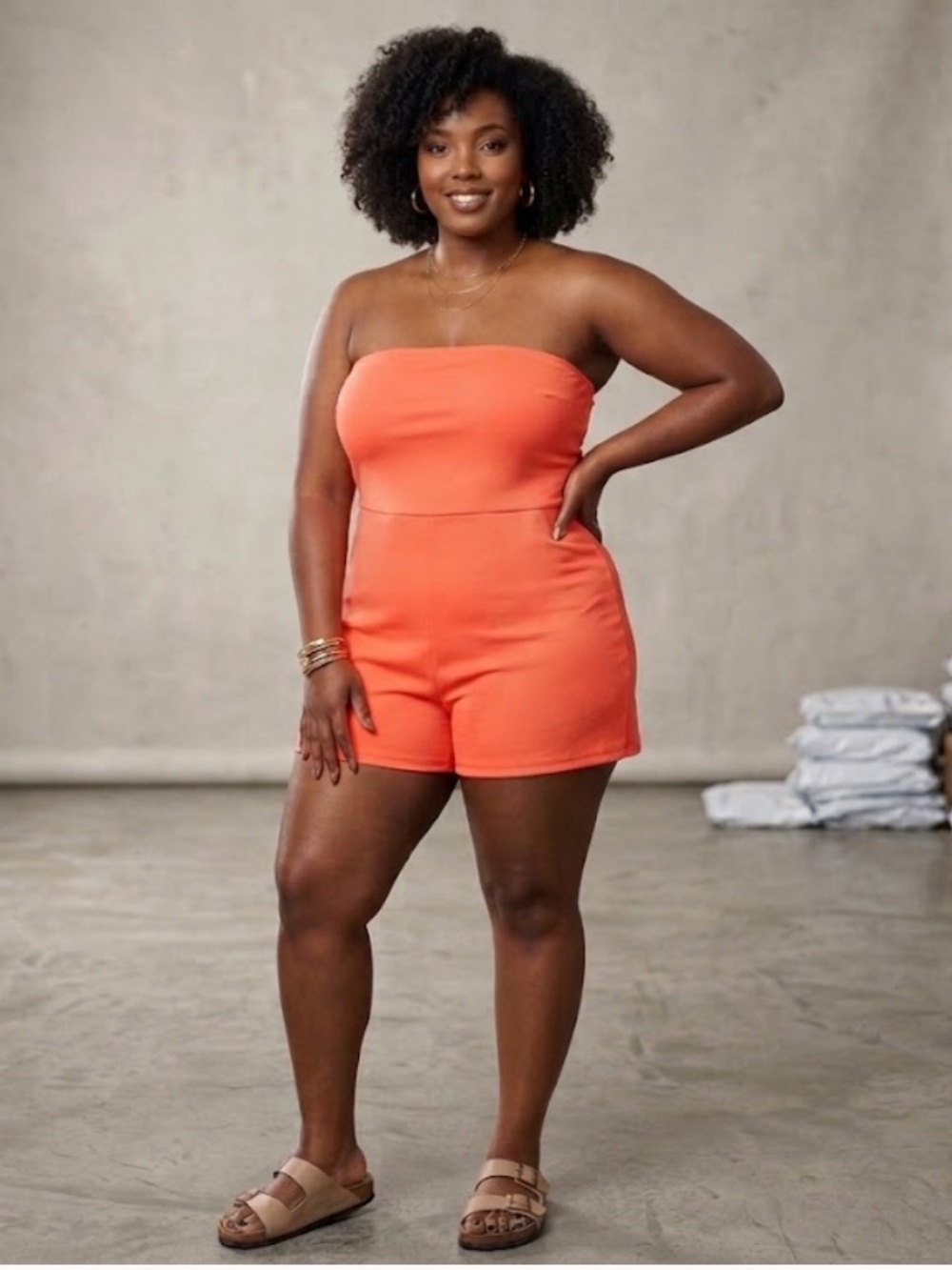 Strapless tubeless shorts romper with a clean, smooth front NWT PLUS SIZE 4XL